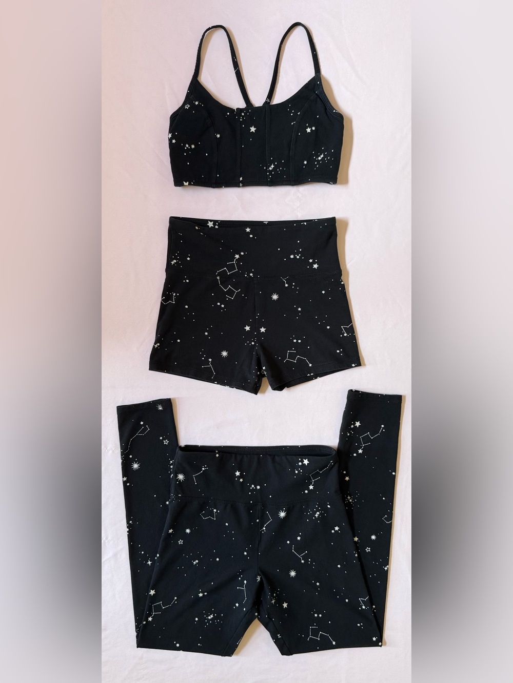 Forever 21 Black Sports Bra, Shorts, Leggings S/M